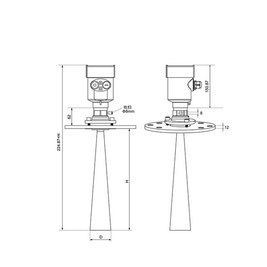 High temperature radar level meter 26g