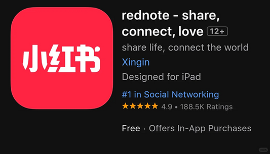 The international version of Rednote has all lowercase names