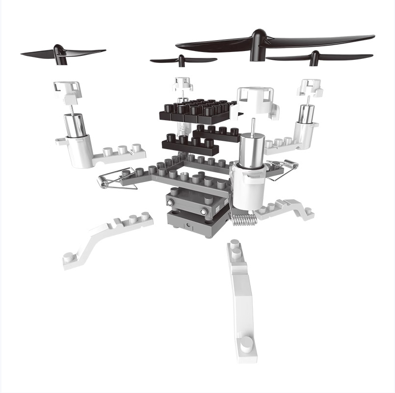 Building blocks assemble DIY drone aerial photography drone